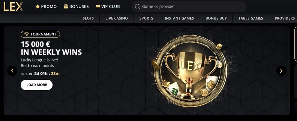 Data point — Lex Casino: pharaoh title with the shared entry code